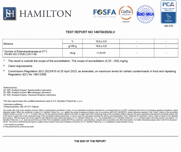 This Lab report show that Shilajit was tested and passed all requirements