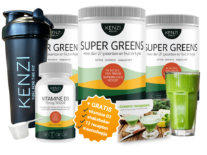 Spiruella kenzi super greens 3 pack shakebeker vitamine d3