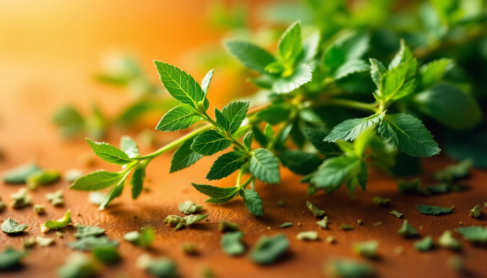 Fresh oregano leaves