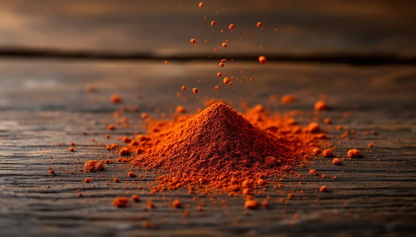 De afbeelding toont een klein potje met gemalen piment poeder, een veelzijdige specerij die vaak wordt gebruikt in zowel zoete gerechten zoals koekjes als hartige gerechten zoals jerk chicken. De aromatische smaak van deze Jamaicaanse peper, die doet denken aan een combinatie van kaneel en nootmuskaat, voegt een unieke smaak toe aan verschillende marinades en recepten in de Caribische en Surinaamse keuken.