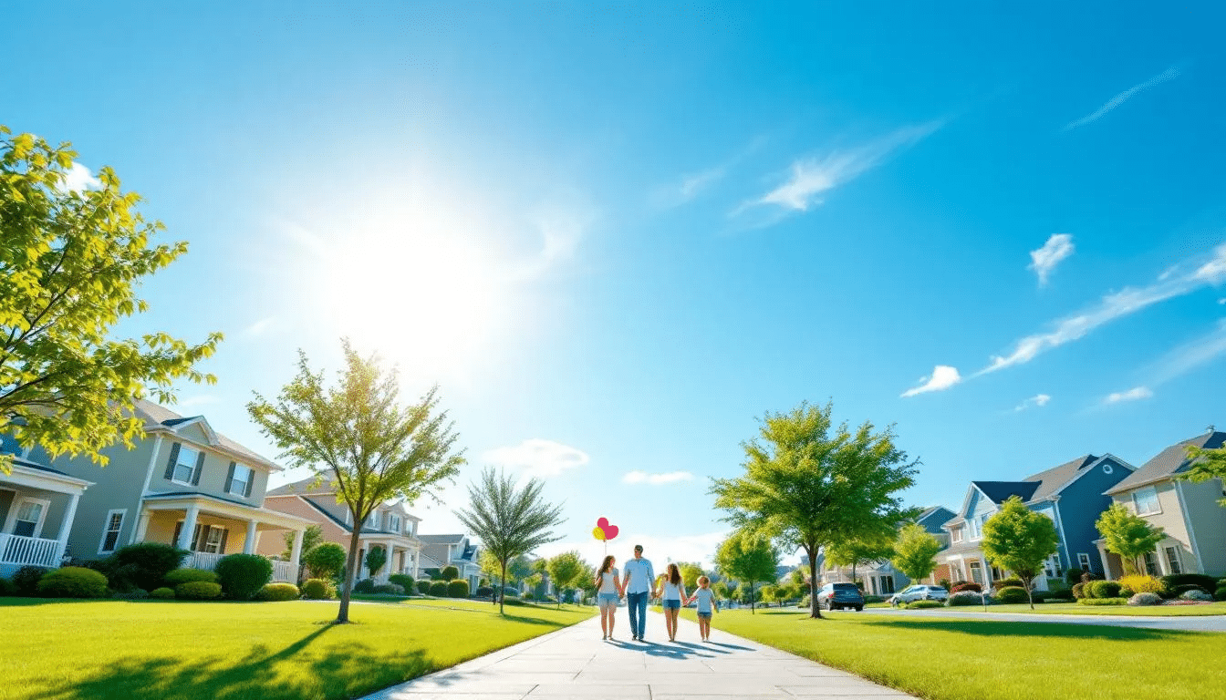 Een zonnige dag met een stralende blauwe lucht en heldere zonnestralen die op de grond schijnen, wat een positieve invloed heeft op de aanmaak van vitamine D. Deze zonnige omstandigheden zijn ideaal voor een gezonde levensstijl en bevorderen de opname van calcium voor sterke botten.